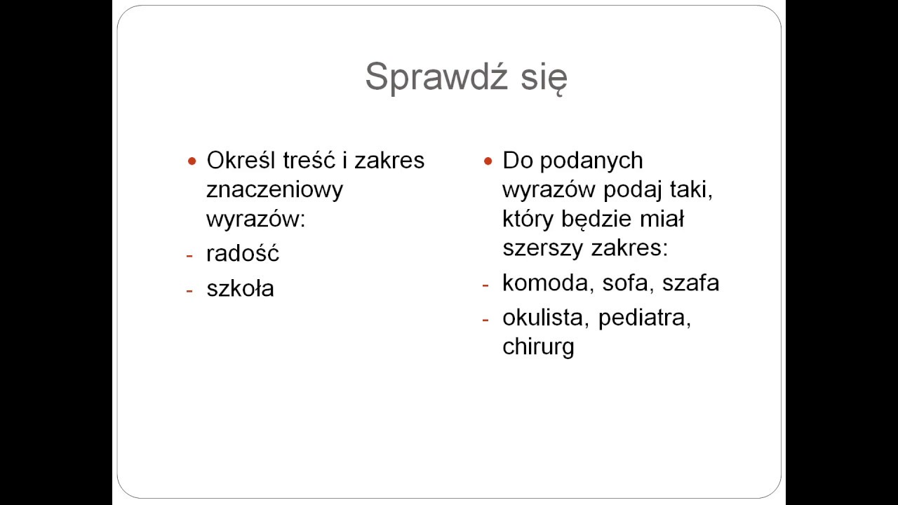 2. Treść i zakres znaczeniowy wyrazu - YouTube