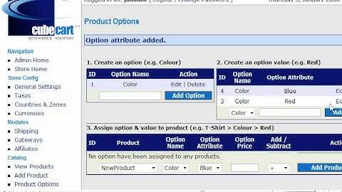 How to add product options in CubeCart - CubeCart (cube cart) Video Tutorials