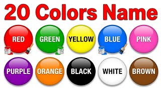 20 Colors Names 🌈 | Learn Colors for Kids | Easy &amp; Fun Learning Video | English for Beginners 