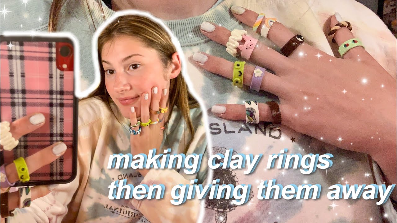 Making Chunky Clay Rings I saw on Tiktok Then Give them away to my