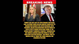 BREAKING: Trump's DOJ just lost its 19th voter roll case in a row as a federal judge...