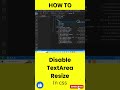 Disable Textarea Resize in CSS - Resize property in CSS #shorts #coding #css