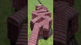 Funny Massive Train Crossing On Dangerous Tracks 💥😱🔥 Funny BeamNG.Drive simulator #shorts