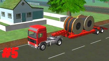 Cargo Transport Simulator - Transporting Large Cable Rolls | Android Gameplay Walkthrough | Part 5