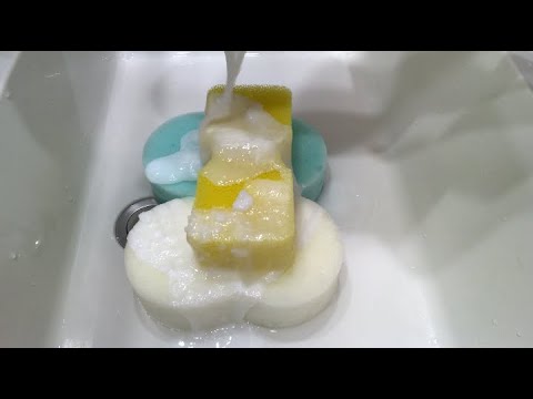 〖ASMR〗MILKSOAP🤍🐄🍼spongesqueezing 石鹸であわもこ🧽