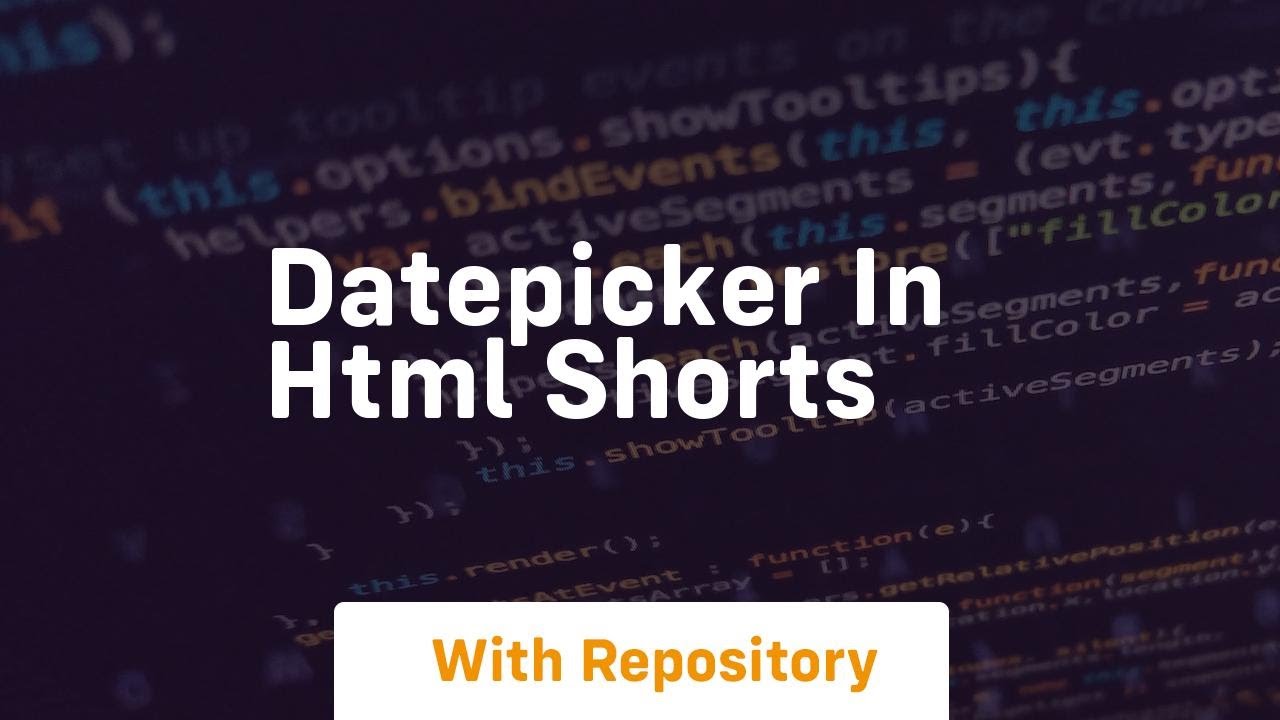 Datepicker In Html Shorts YouTube Datepicker in html shorts youtube
