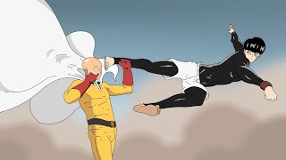 if Saitama meet mashle from Magic and muscles fan animation