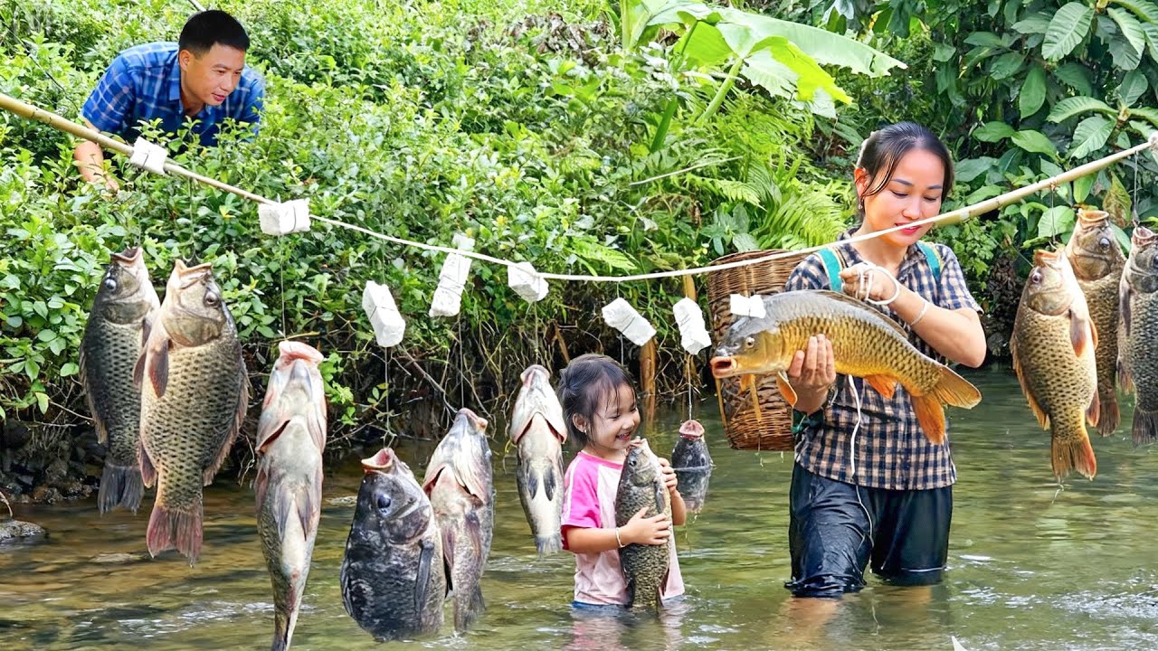 Fishing Skills with Small Happy - Using Ancient Techniques to Harvest Fish by hand