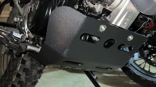 Installing an Amazon Skid Plate on the Yamaha TW200. The quality is surprising!