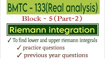 Lower and upper riemann integrals|Riemann integrable function bmtc 133|@vmatics444