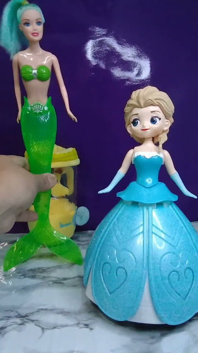 CUTE GREEN 🍏 MERMAID AND TRANSFORMING ELSA #disneyprincess #elsa #ariel #ytshorts