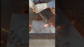 Amazing Gas Cutting Skills: Making a Metal Horse! 🔥🐎 #diy #fabrication #fabrication #weld