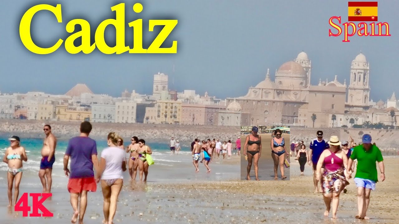 CADIZ, SPAIN 🇪🇸 4K WALKING TOUR, BEAUTIFUL CADIZ BEACH 🏖️