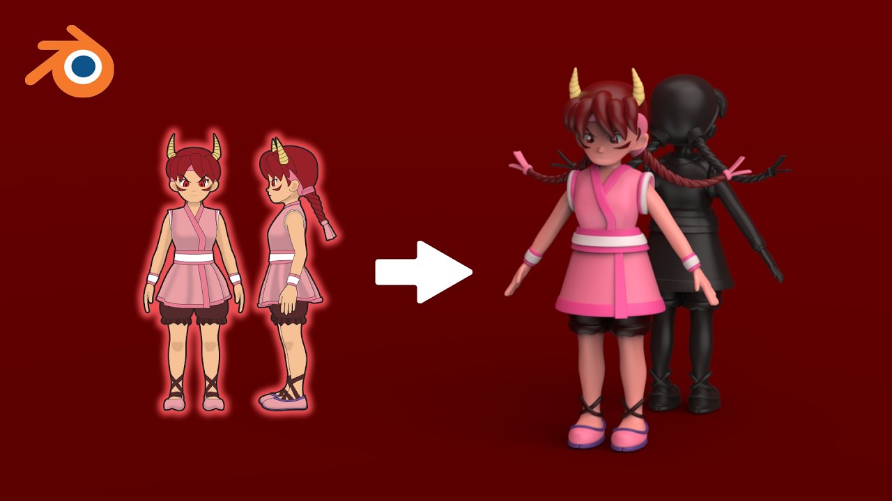 블렌더로 마법천자문 악마화된 삼장 3D 모델링 만들기(캐릭터+3D)