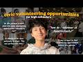 civic volunteering opportunities for high schoolers