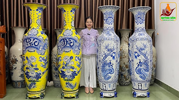 Tuyệt Phẩm Lục Bình Gốm Sứ Bát Tràng: Phúc Đức Men Hoàng Gia - Tứ Cảnh Men Trắng Vẽ Tinh Xảo