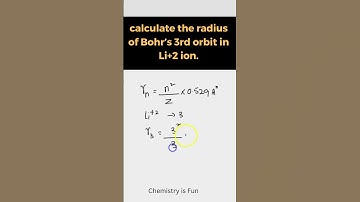 calculate the radius of Bohr’s 3rd orbit in Li+2 ion | #ChemistryNotes | Chemistry Is Fun