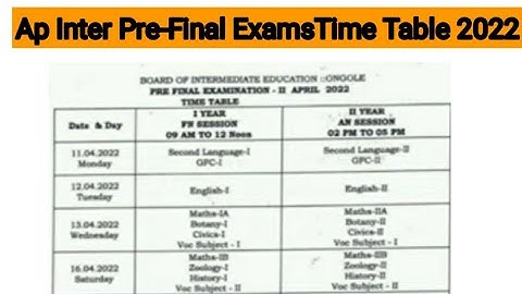 Ap Inter pre -Final Exams 2022 || Ap Inter pre -Final Exams Timetable || Ap Inter Exams Latest News