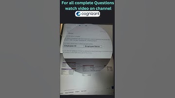 cognizant technical assessment SQL query