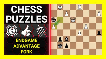 Chess Puzzles to Practice. Themes: Endgame, Advantage, Fork. Learn Chess