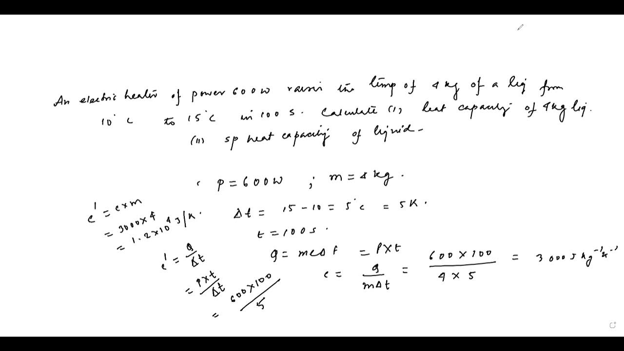 CALORIMETRY NUMERICALS(BASED ON PRINCIPLE OF MIXTURES)PART 1 YouTube