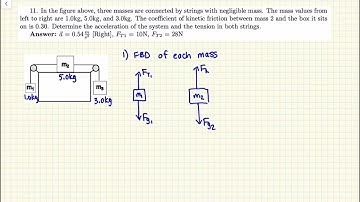 Connected Masses (With Friction) - Dynamics Problem 11