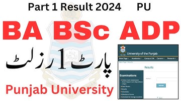 BA BSc ADP Part 1 Result 2024 PU | 3rd year ADP Result 2024 PU | ADA ADS Part 1 Result 2024 PU