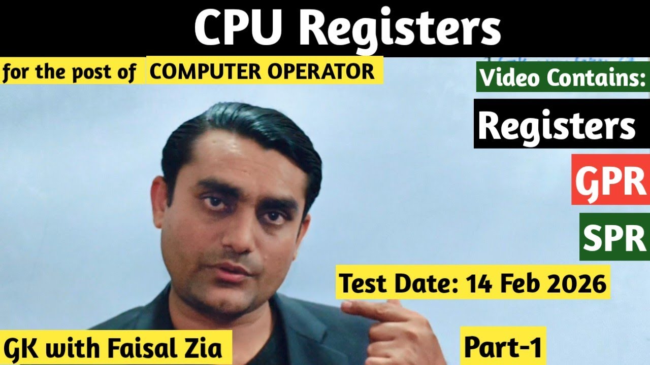 Computer Registers | For Computer Operator | GK with Faisal Zia 