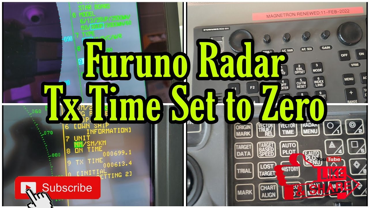 Steps to Set Tx Time Back to Zero in Furuno Radar? XBand & SBand