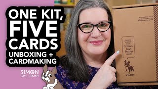 Let's unboxing the lastest card kit from @SimonSaysStamp and make FIVE cards!
