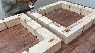 Amazing Smart Woodworking Techniques Easy Craft Work Skills - Build A Outdoor Beer Table For Garden