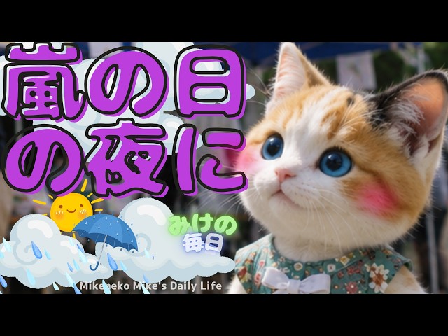 三毛猫様♡ありがとうございます♡ 嵐の日の夜☂️小さな防災準備『三毛猫ミケの毎日』備えて良かったにゃ