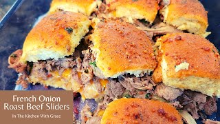 French Onion Roast Beef Sliders & How to Saute Onions for French Onion Recipe