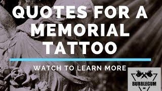 Quotes For A Memorial Tattoo  /  Using Cremation Ashes in Tattoo Ink For a Memorial Tattoo.