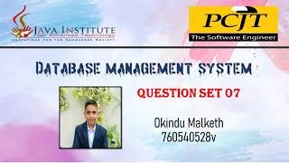 Database Management System | Question Set 7 | 1st Year | Semester 01 | | Okindu Malketh