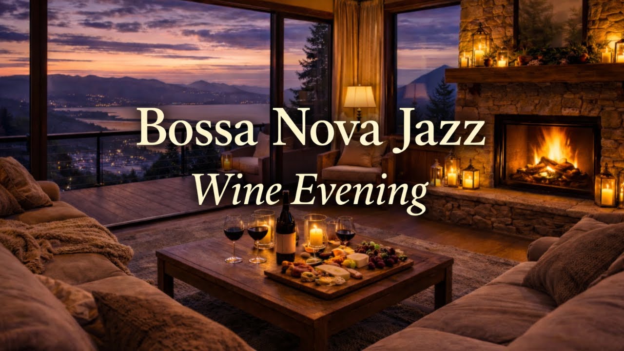 Smooth Bossa Nova Jazz by the Fireplace 🔥 Cozy Evening Ambience