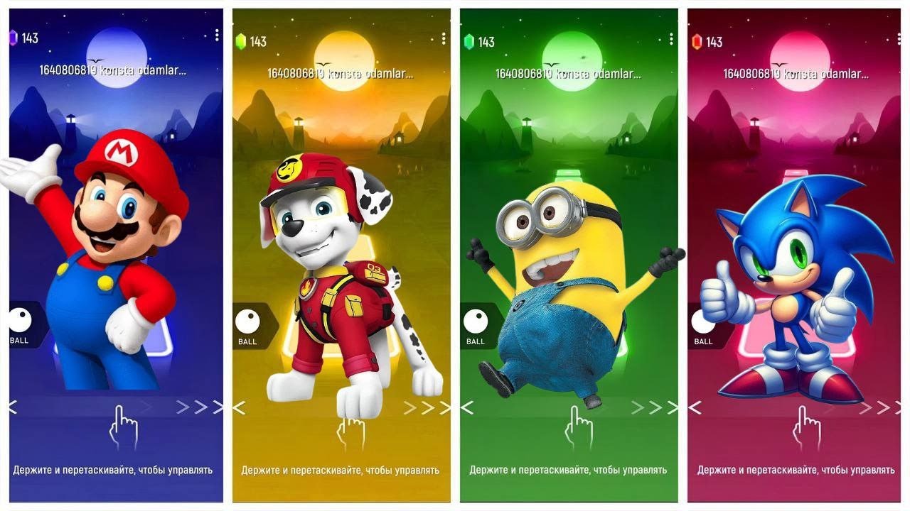 Tiles Hop Madness! 🎶 Paw Patrol 🐾, Mario 🍄 & Sonic ⚡ Together! 🚀🔥