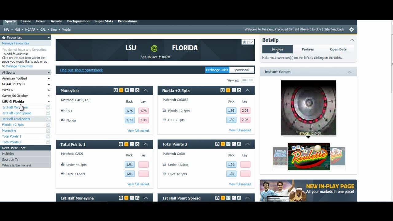 Betfair's New Sportsbook for NCAA YouTube