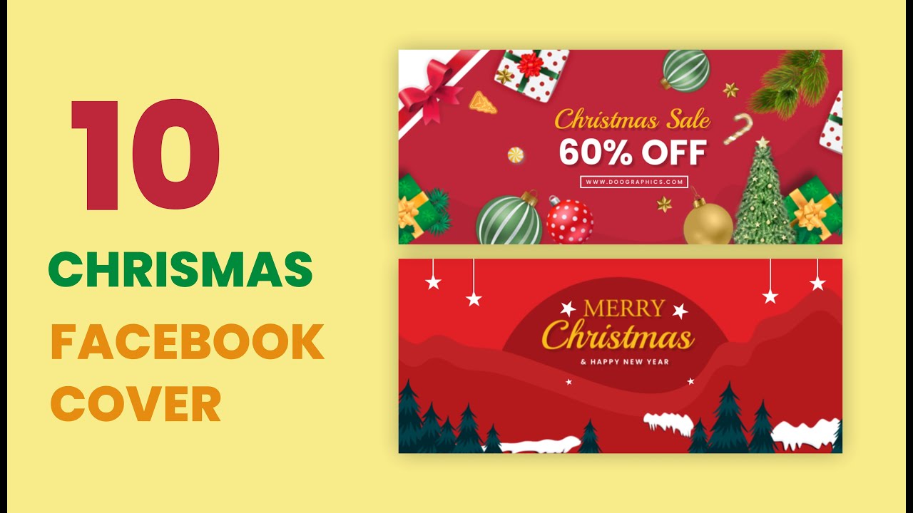 Christmas Sale 2022 Facebook Cover Graphic Animation | After Effects Templates | Copyright Free