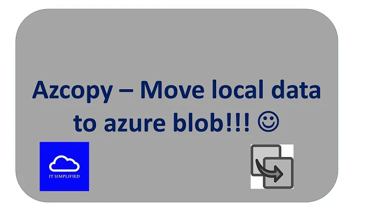 Azure - Move files from on prem to azure Blob using AZcopy utility !!!