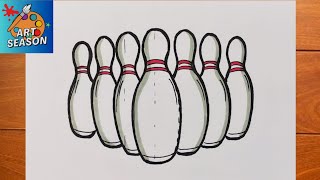 How to Draw Bowling Pins Step by Step