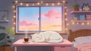 Cozy Cute Cat & Pastel Sunset 🌸 2 Hour Live Wallpaper for Studying / Relaxing | 動く壁紙 screenshot 3