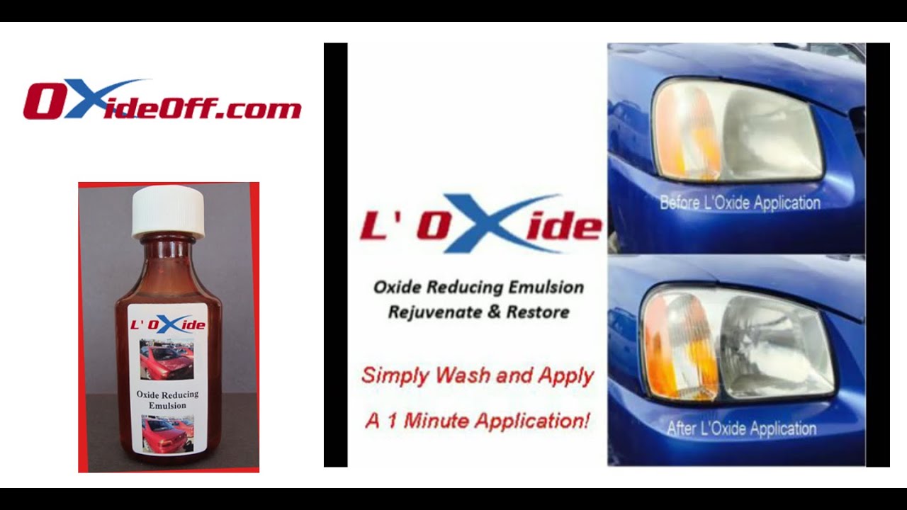 Photo montage Before and After Treatment of cloudy headlights with L