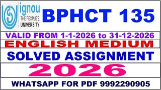 BPHCT 135 solved assignment 2026 in English | bphct 135 solved assignment 2026 | ignou bphct135 2026