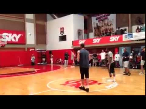 Kyrie Irving vs Kevin Love: Half Court Shot Contest in Brazil