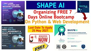 Learn Web Development Python & Machine Learning With ShapeAI in 7 Days Free Online Bootcamp #ShapeAI