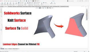 ✅ Solidworks Knit Surface | Surface to Solid