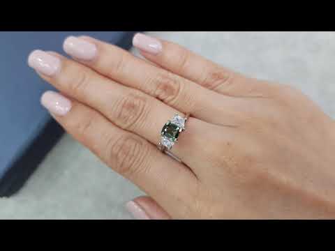 Unheated Teal color sapphire 0.57 ct, Madagascar, GFCO Video  № 2