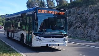 FULL KICKDOWN ! CONDUITE SPORTIVE 🔥 Heuliez Bus GX 327 1103  sur la ligne 21jet 》campus de luminy 