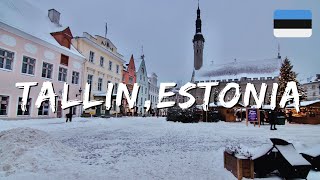 Winter Wonderland in Tallinn, Estonia - 4K Walking Tour of the Enchanting Old Town